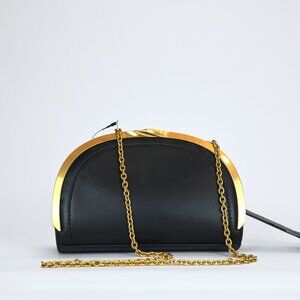 Donna Karan Lawrence Chain Clutch - Black/Gold